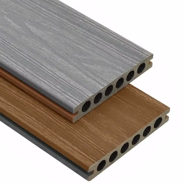 Set di listoni per decking in WPC con accessori vidaXL, colori marrone e grigio, superficie di 30 m² – 1