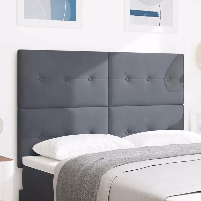 Testiera per letto vidaXL in velluto grigio, larghezza 160 cm