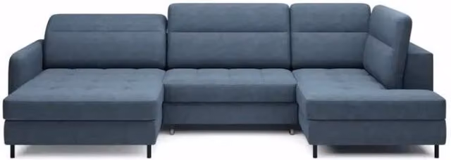 Divano ad angolo convertibile BERTHO MEUBLORAMA blu con contenitore e funzione letto, angolo sinistro, L: 306 cm x P: 166 cm x H: 100 cm – 1