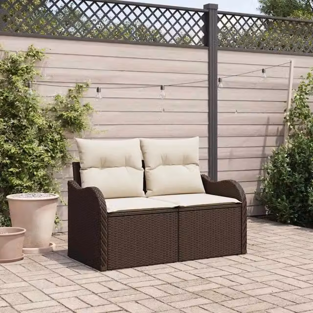 Divano da giardino-Sofa da Giardino-Divano da esterno Marrone 121 x 62 x 69cm polyrattan 177613
