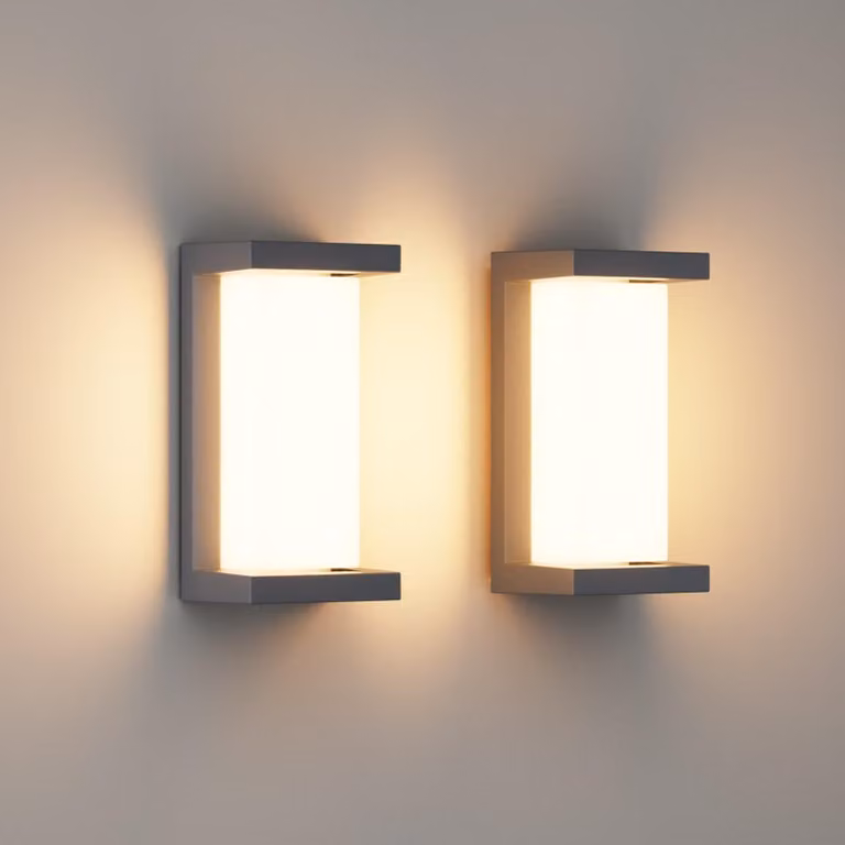 Lampada da parete esterna a LED, set da 2, 24 W, 3000 K, grado di protezione IP65, alluminio, colore antracite