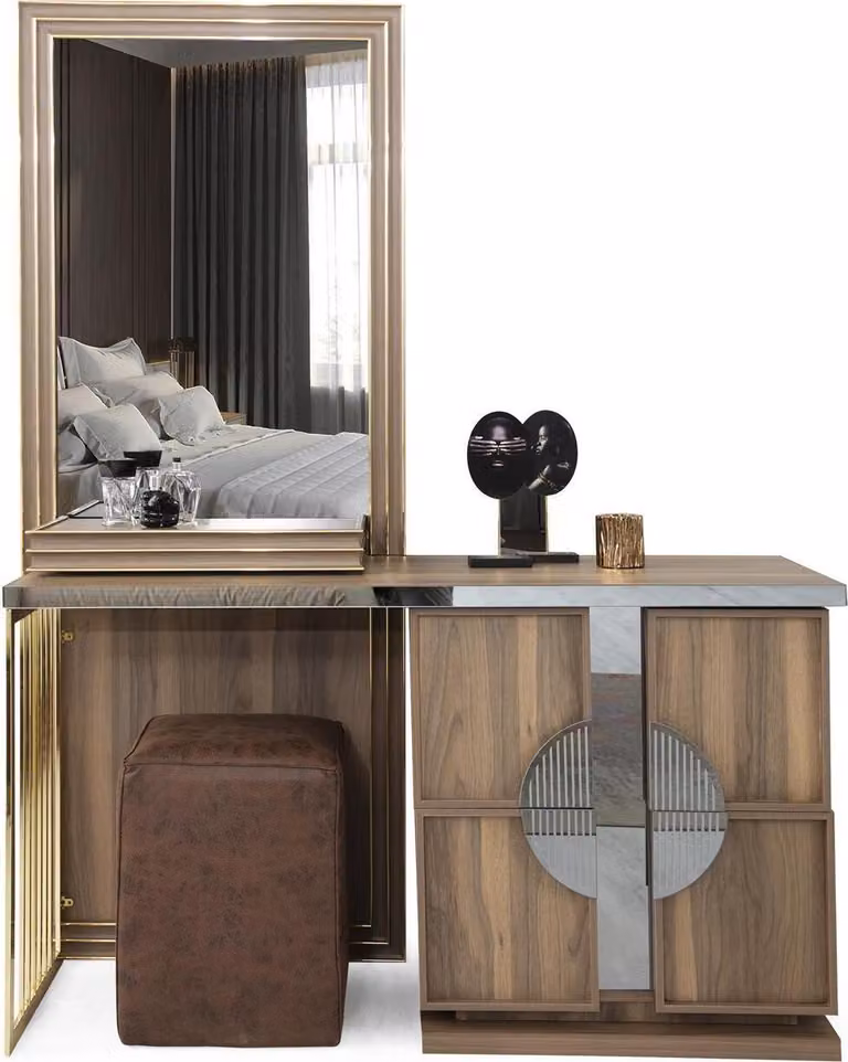Stilvoll Schlafzimmer Set Luxus Schminktisch mit Spiegel Design