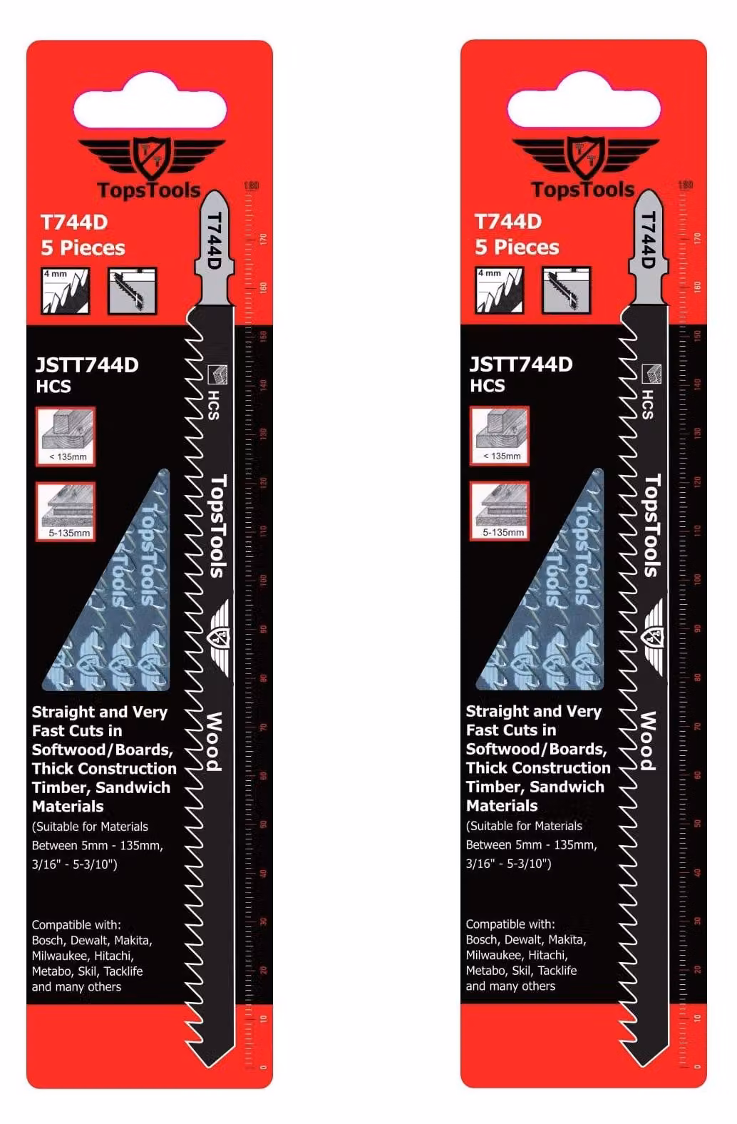 10 pezzi di lame per seghetto da banco JSTT744D_2, modello T744D, per legno, lunga durata
