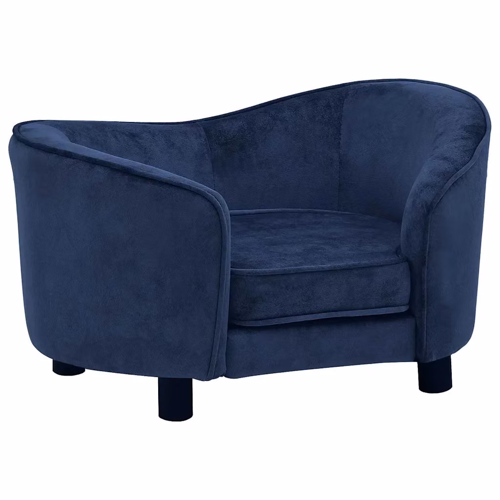 Divano per cani vidaXL in velluto blu con fodera rimovibile e base antiscivolo L: 69 cm, P: 49 cm, H: 40 cm – 2