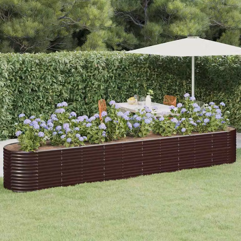 Letto rialzato da giardino vidaXL in acciaio zincato marrone L: 440 cm, P: 80 cm, H: 68 cm