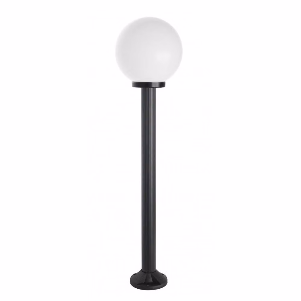 Lampada da giardino 125 cm sfera bianca o fumé 25 cm 1xE27 nero IP43 SU-MA Kule K 5002/2/K 250
