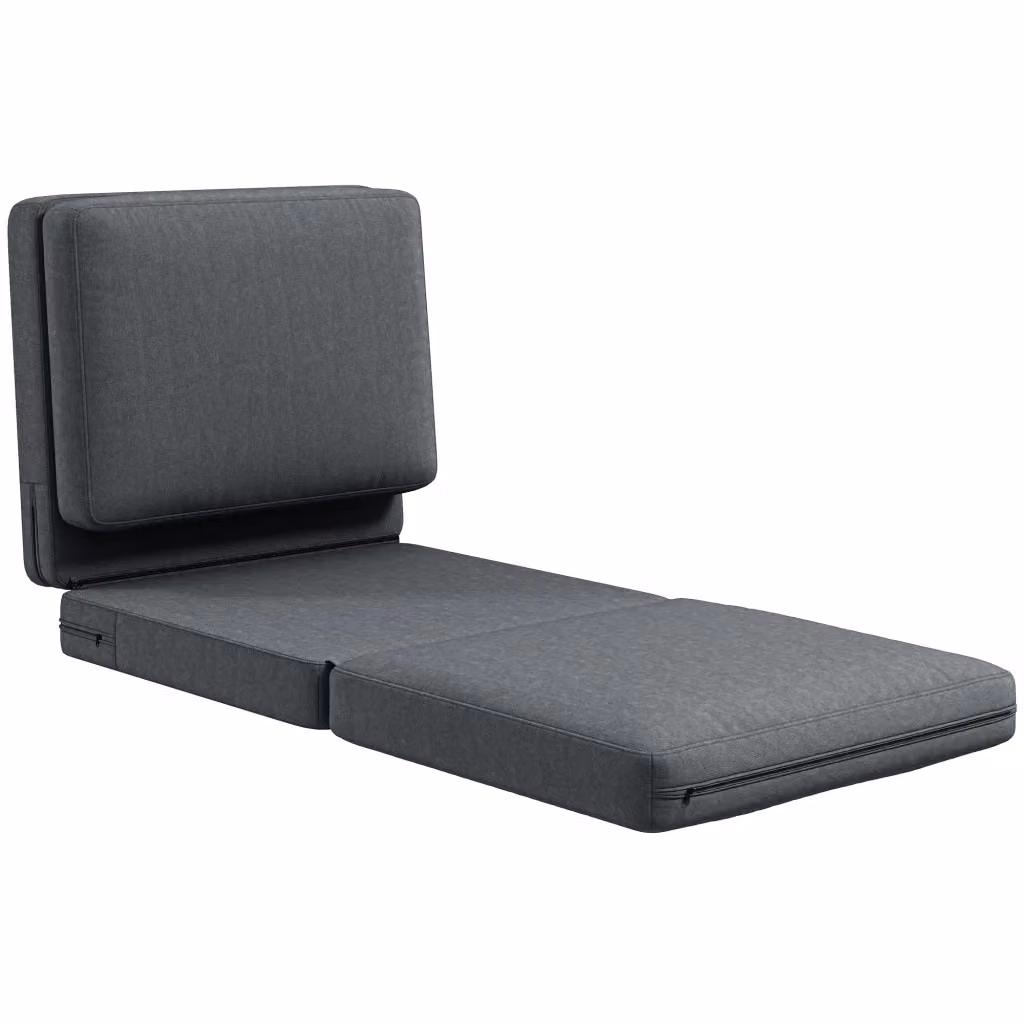 Divano letto pieghevole con cuscini Xylo in tessuto grigio scuro L/P/H: 268 x 75 x 18 cm – 2