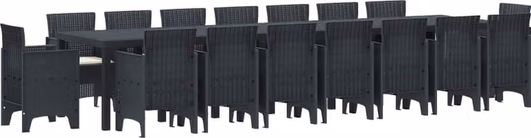 Set da pranzo da giardino con cuscini 17 pcs Antracite PP