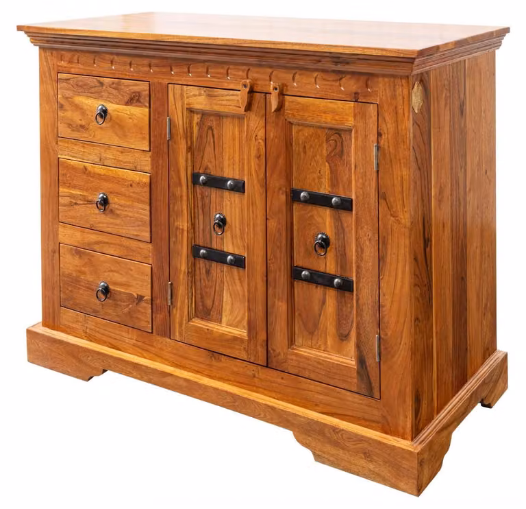 MASSIVMOEBEL24 | OXFORD #0408 Credenza in legno di acacia - laccato / miele 106x50x85