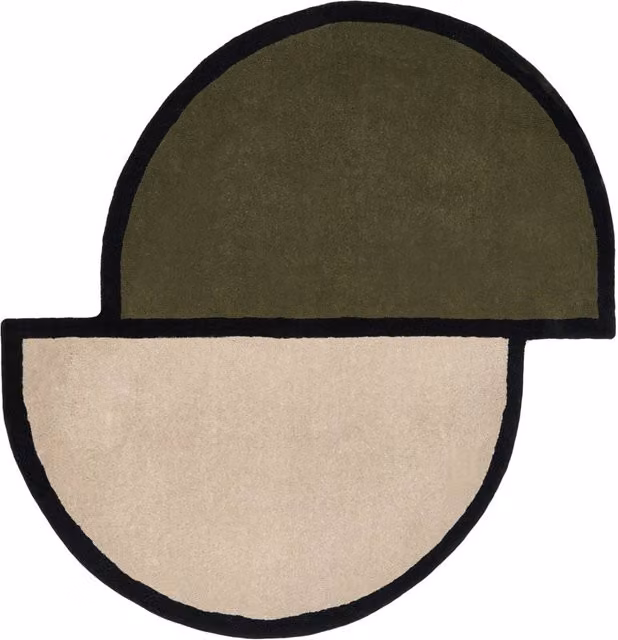 Tappeto decorativo Beliani in lana verde, forma irregolare organica, stile scandinavo, ø 160 cm – 1
