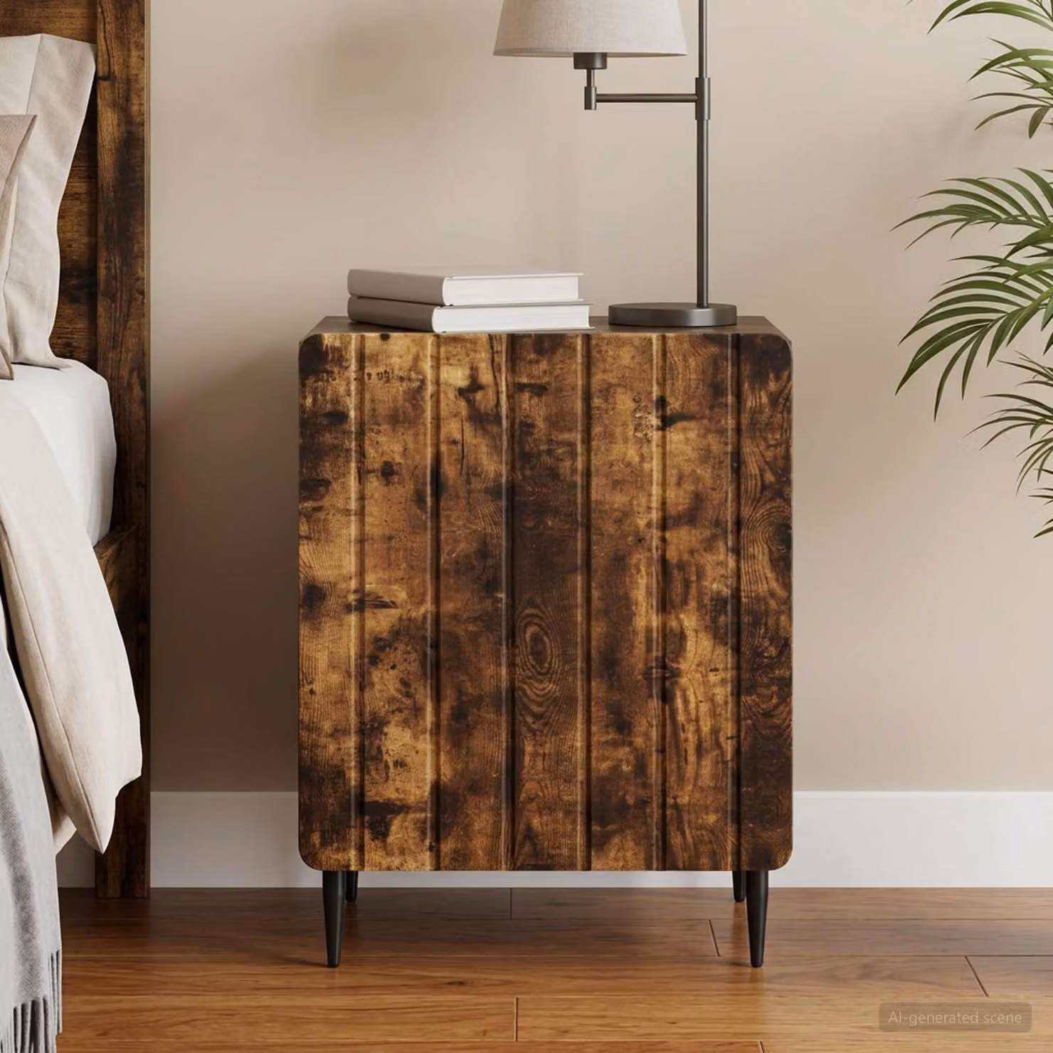 Armadio da Notte vidaXL in Rovere Fumo, Design Moderno, L 43 cm x P 34,5 cm x H 52 cm