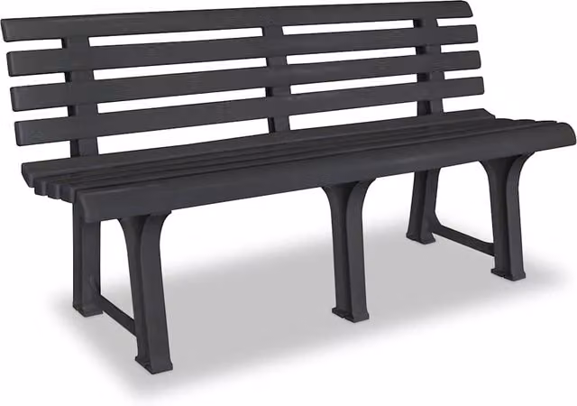 Panchina da Giardino 145,5 cm in Plastica Antracite