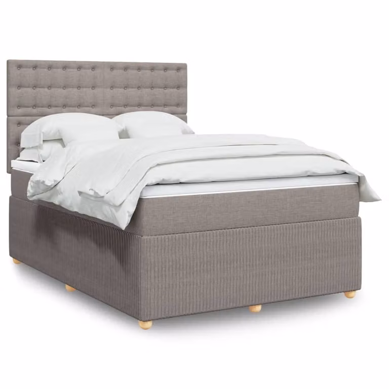 Maison Exclusive - Giroletto a Molle con Materasso Tortora 140x190 cm in Tessuto