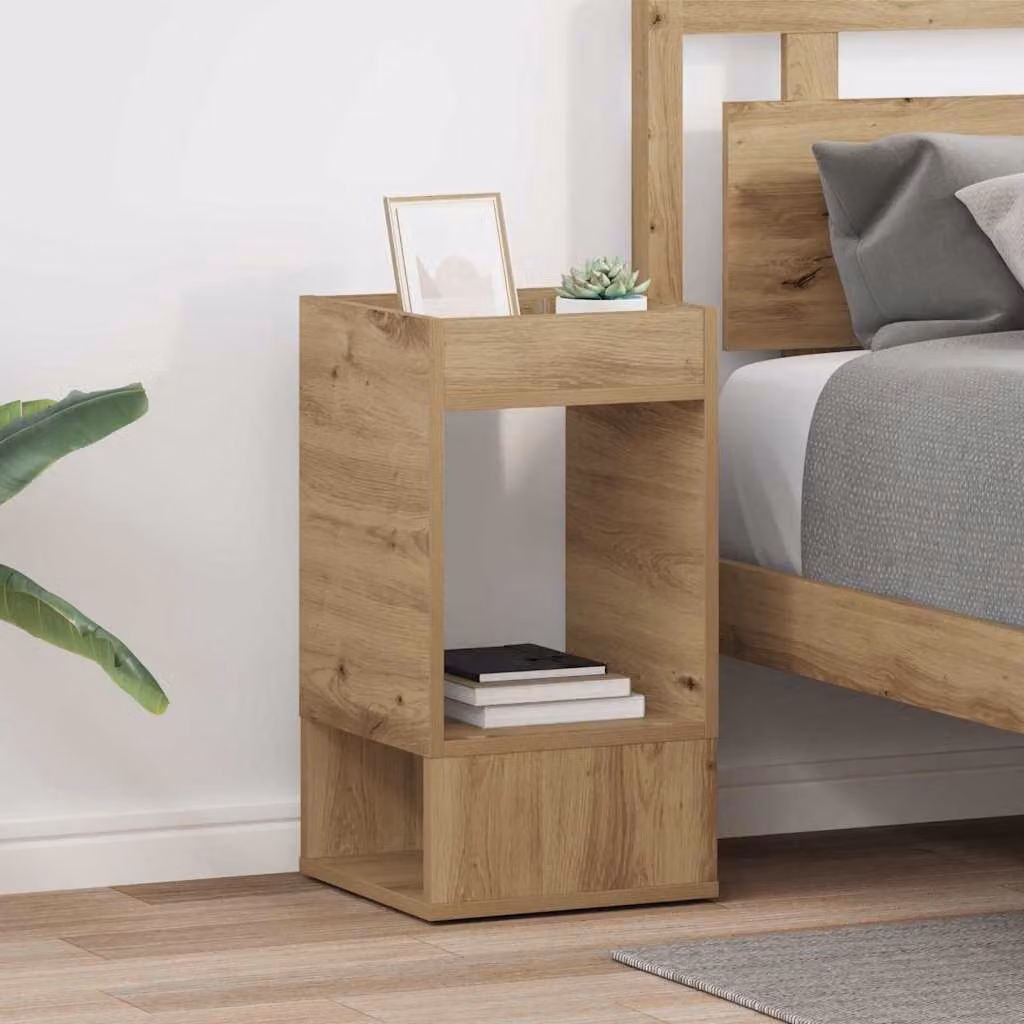Set di 2 tavolini da soggiorno vidaXL in stile moderno, colore rovere, L/P/H: 30 x 30 x 56 cm