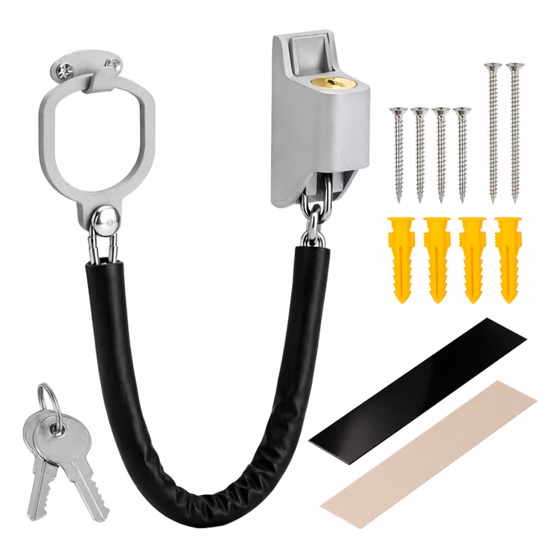 Catena di sicurezza ONVAYA® | Catena per porte in acciaio temprato | Catena di sicurezza affidabile per la protezione antieffrazione | Catena di sicurezza per porte con guaina