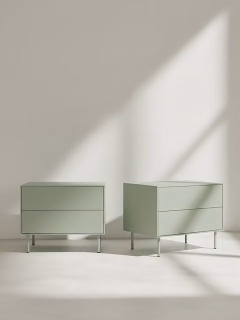 Set di 2 comodini Qbic verdi con 2 cassetti Kenay Home