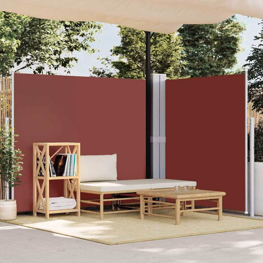 Tenda da sole laterale retrattile vidaXL in poliestere marrone L: 600 cm, H: 180 cm