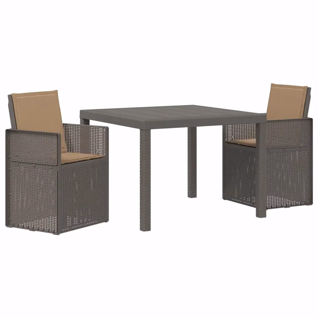 Set da pranzo per giardino e terrazzo vidaXL in 3 pezzi grigio e beige – 2
