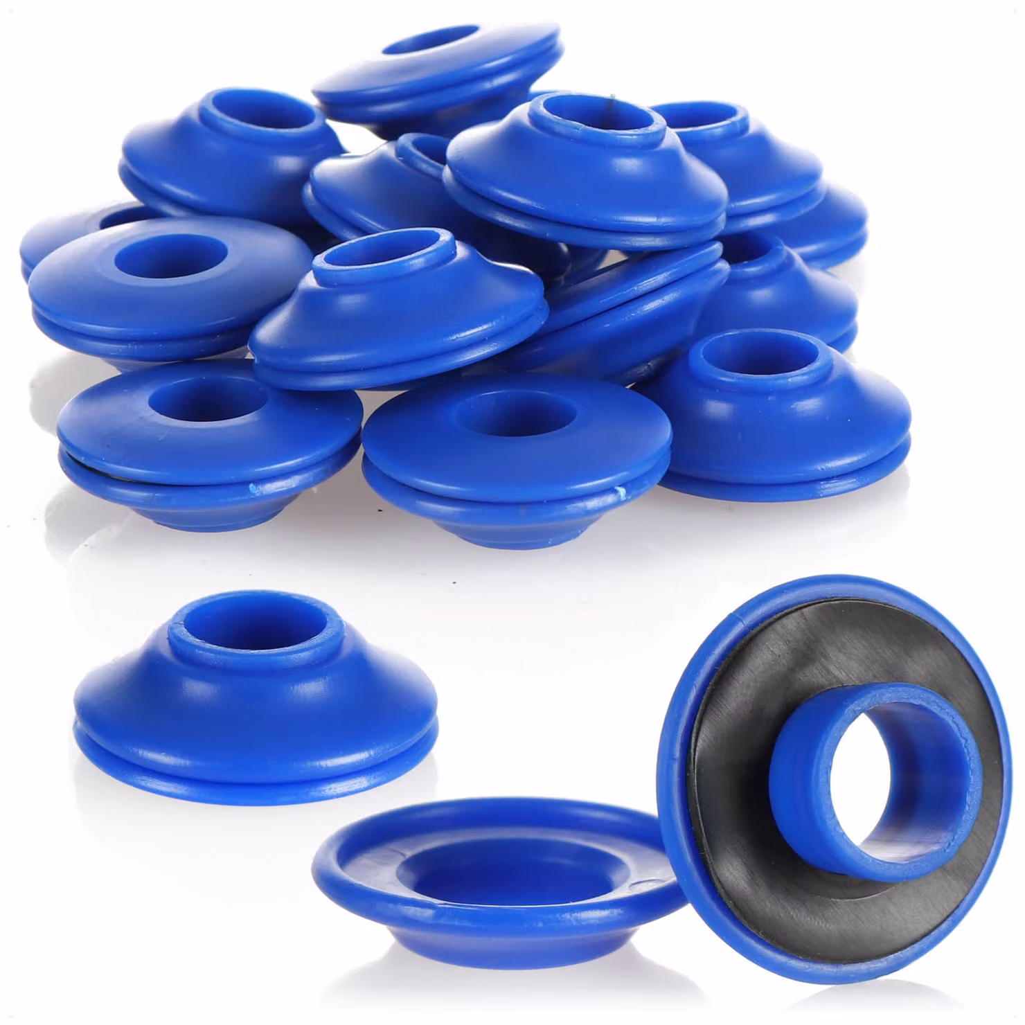 COM-FOUR® 20x occhielli per teloni - set di occhielli in plastica per tessuti, teloni, tende e tendoni - occhielli autosigillanti per teloni - 10mm