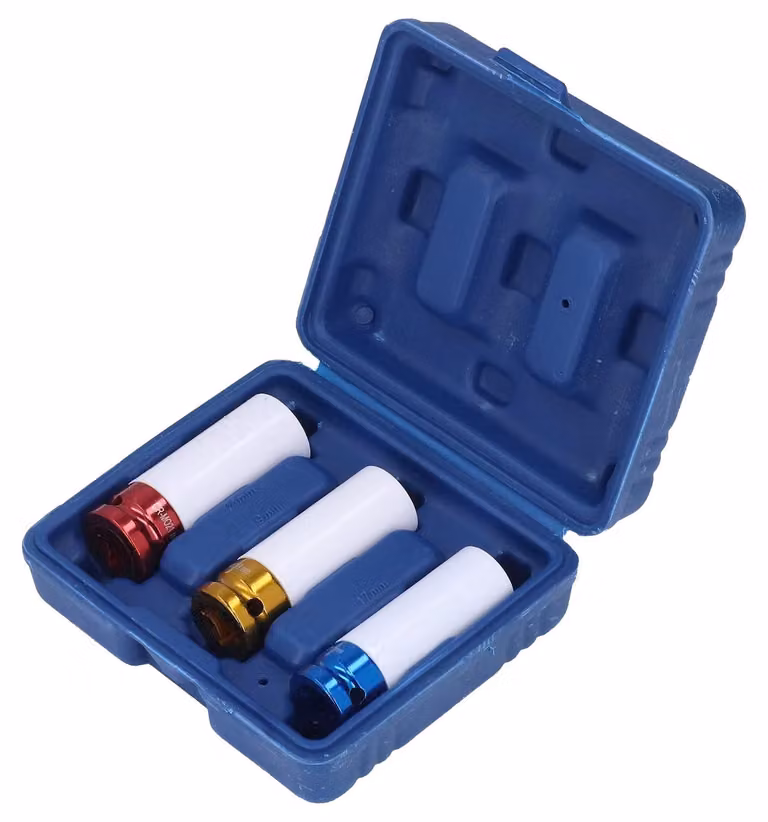 Set di 3 cappucci per dadi delle ruote, in acciaio resistente, compatibili con chiavi manuali da 1/2 di pollice