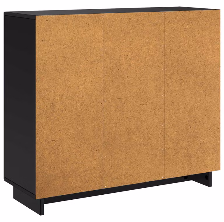 Mobile contenitore Schwarz, dimensioni 85,5 x 31 x 75 cm, realizzato in materiale composito di legno