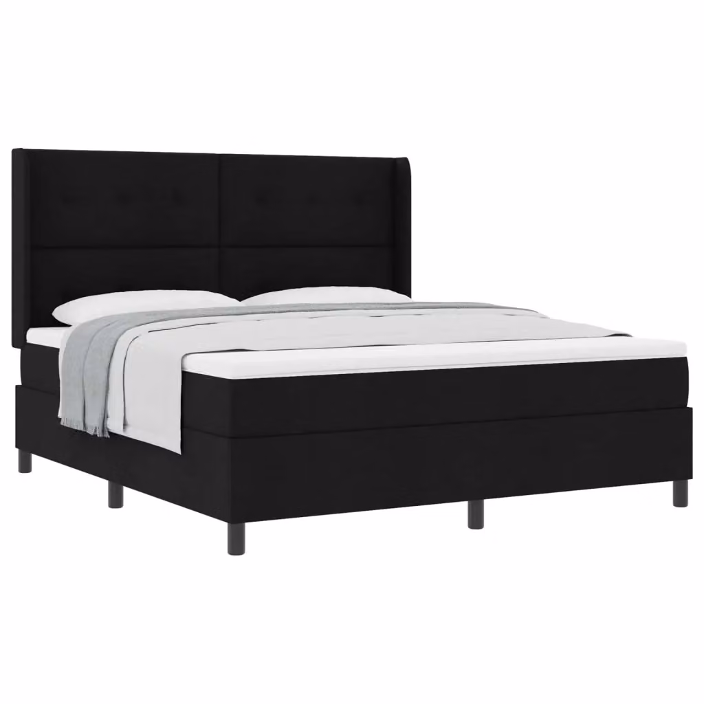 Letto ibrido moderno vidaXL con struttura imbottita in tessuto nero L: 180 cm, P: 200 cm, H: 280 cm – 2