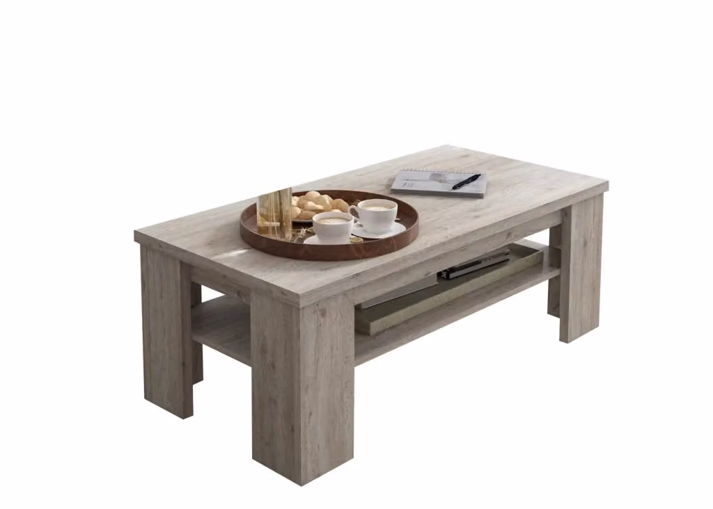 Tavolino da salotto moderno DMORA Mergozzo in finitura rovere grigio, L 110 cm x P 55 cm x H 41 cm – 2