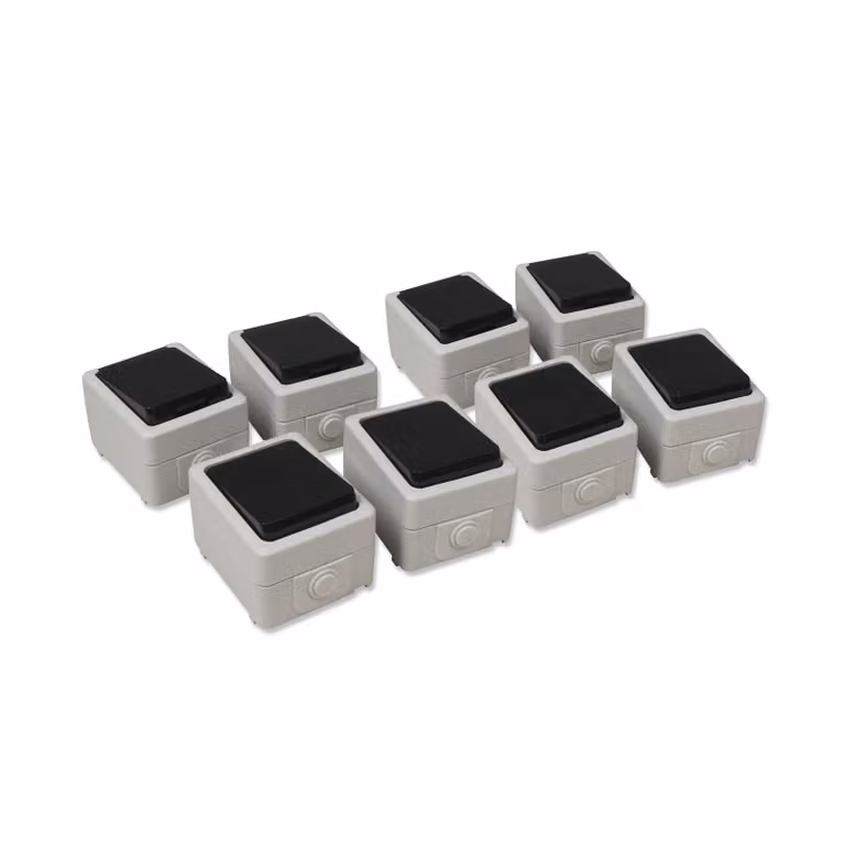 set 8 pezzi a prova di umidità McPower "Taff Starter", grigio, IP44