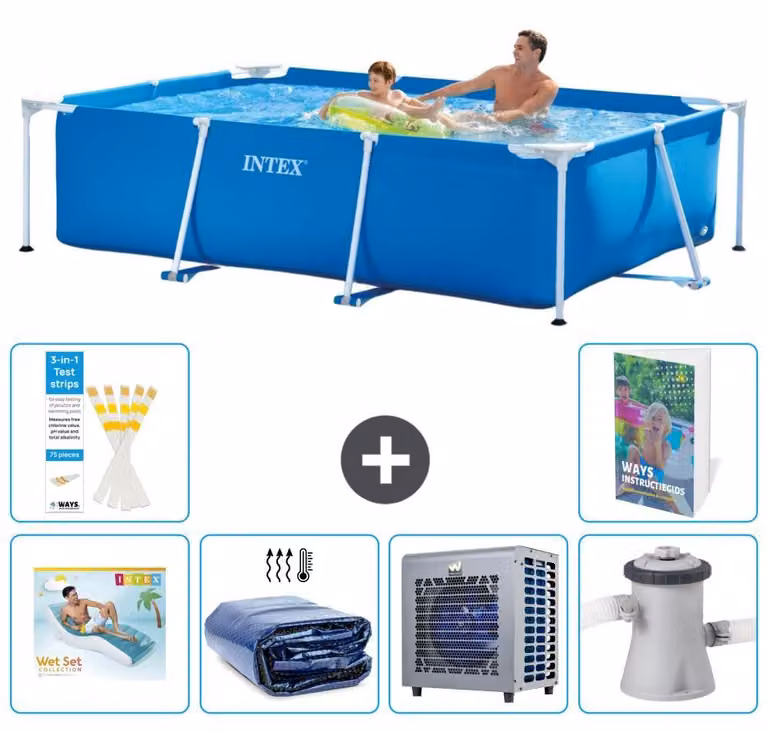 Piscina fuori terra rettangolare - 260x160x65 cm - composta da 5 elementi - modello S112