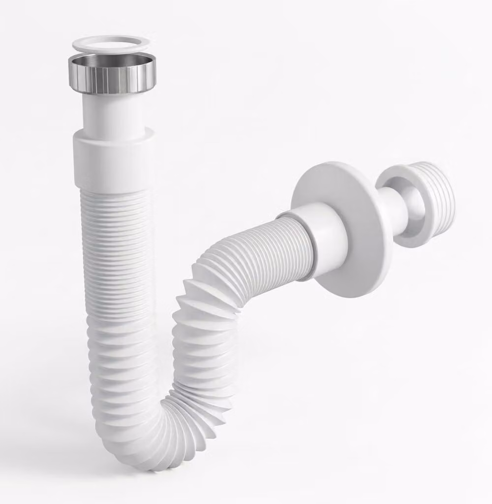 Sifone flessibile per lavabo, attacco 1 1/4" x 32 mm