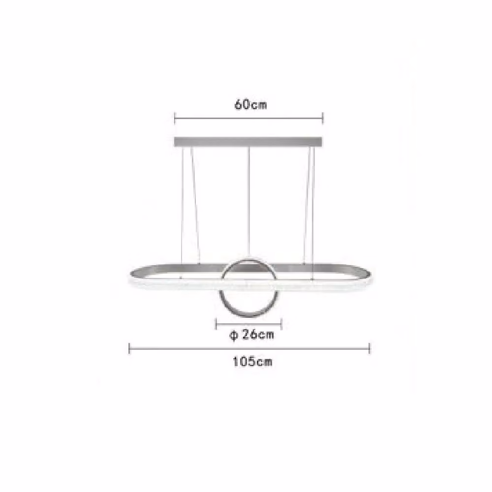 Lampadario Sospeso LED Trade Shop Traesio Design Ovale Bianco Moderno 54W – 2