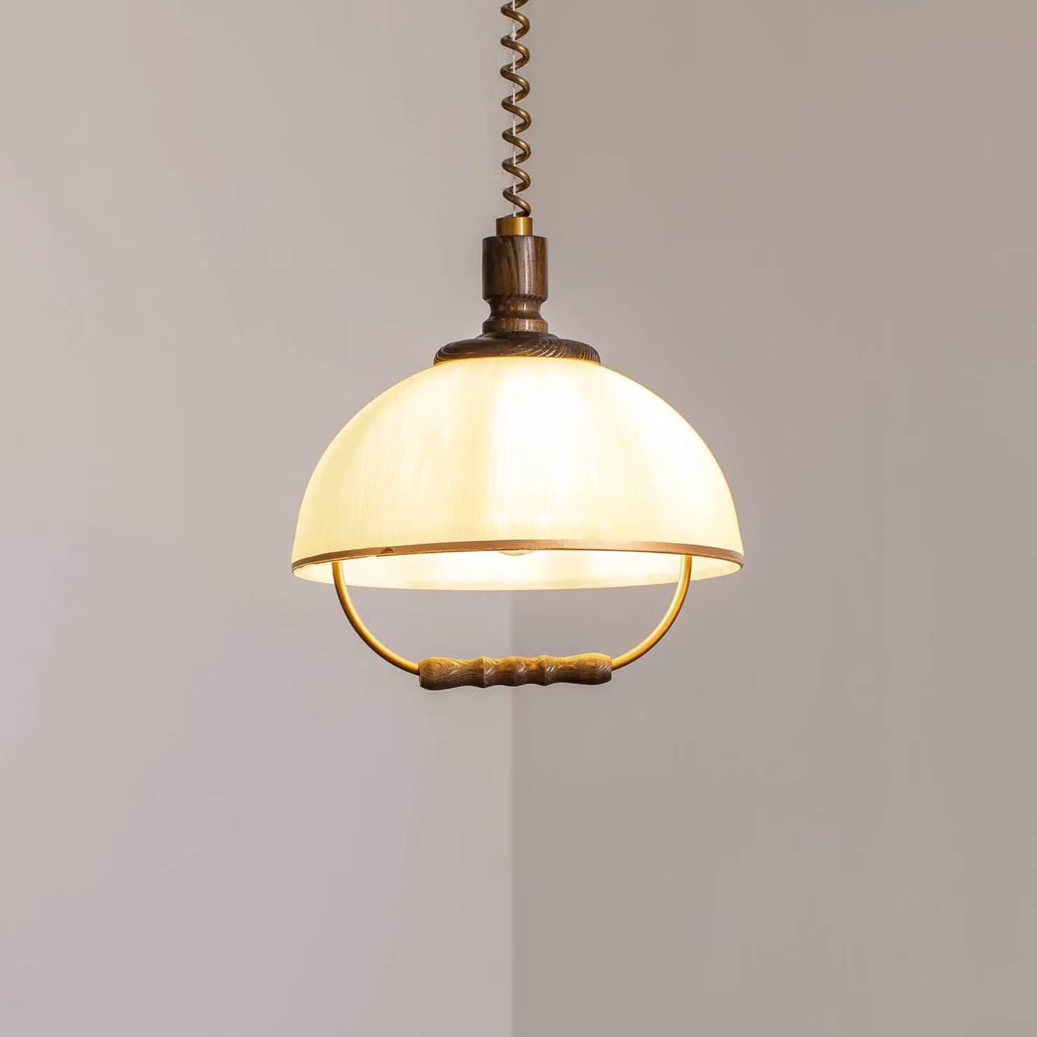 Lampada a sospensione in vetro Ilsa Lamkur, dimmerabile, Ottone / Oro, Cucina, Vetro, Campagna / Rustiche, Lampada a sospensione