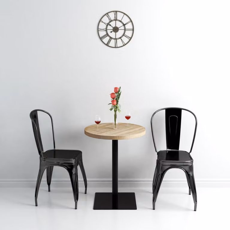 vidaXL Tavolo Bistrot Rotondo Moderno in MDF e Metallo Colore Marrone e Beige L: 60 cm, H: 75 cm