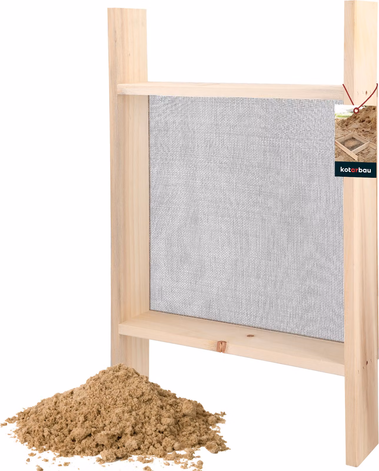 KOTARBAU® accio da Giardino accio Sabbia 2x2mm Acciaio e Legno 80x50cm per Terra e Compost Robusto e Resistente