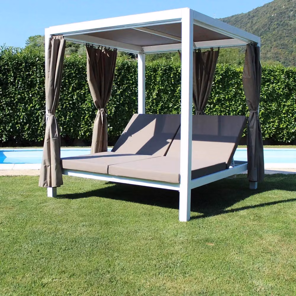 Gazebo Letto Timbuktu Giordanoshop in Alluminio Bianco L: 212 cm, P: 149 cm, H: 195 cm – 2