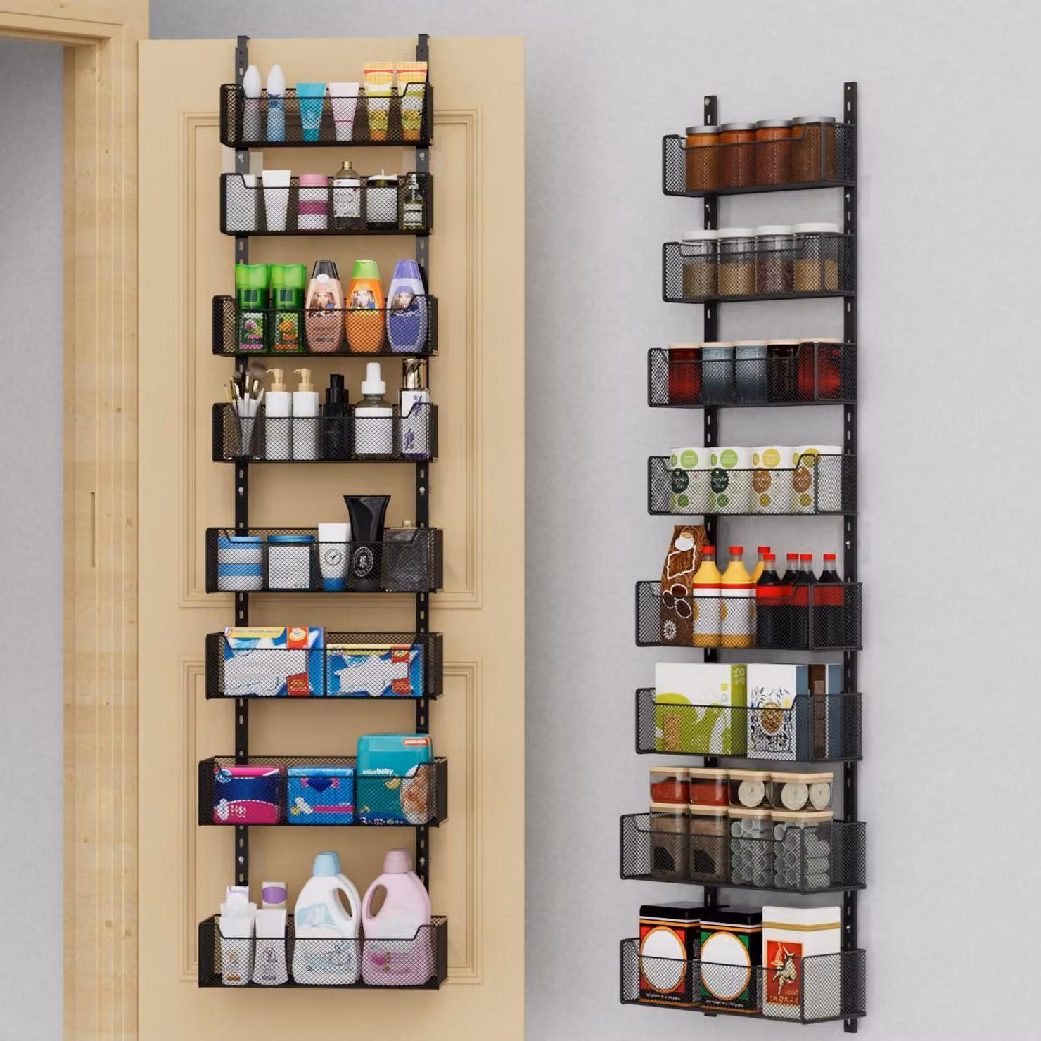 Organizzatore sopraporta a 8 ripiani, colore nero
