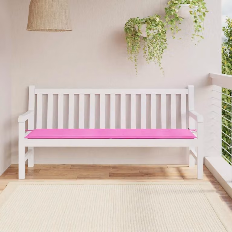 Cuscino per Panchina vidaXL in Tessuto Oxford Rosa con Imbottitura in Schiuma, L 180 x P 50 x H 3 cm