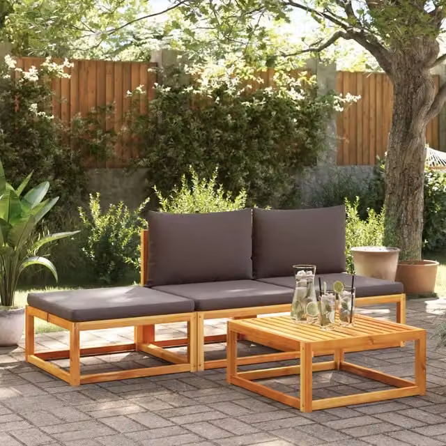 Set di divani da giardino 4 pz con cuscini in legno di acacia 3278843