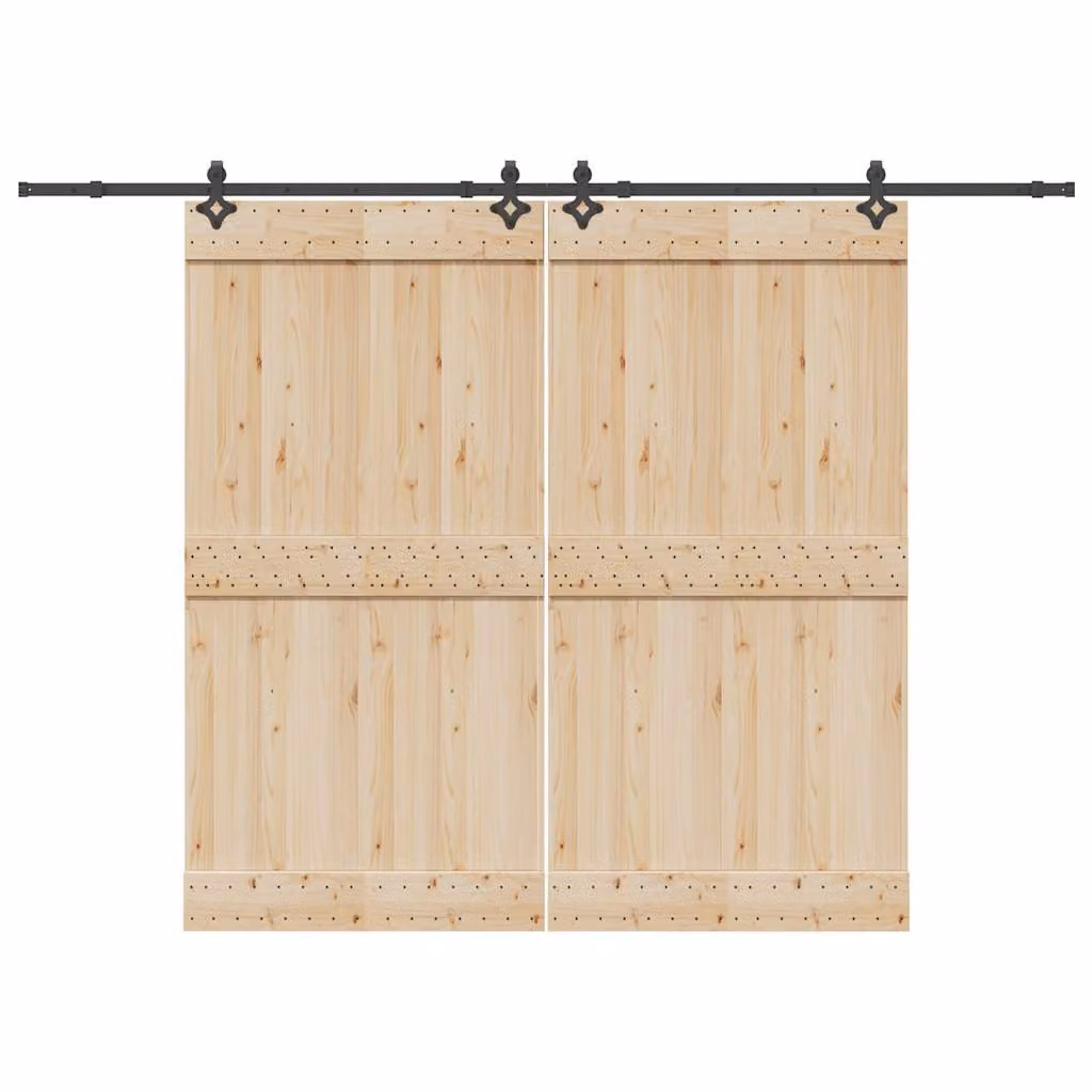 vidaXL Kit di Binari per Porte Scorrevoli in Acciaio Inox Nero Opaco
