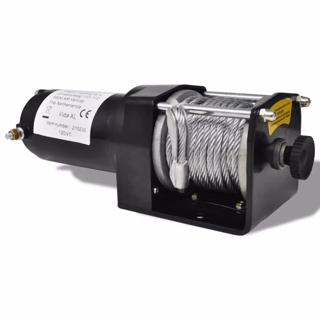 Verricello elettrico 12V da 1236kg nero per officina e garage – 2