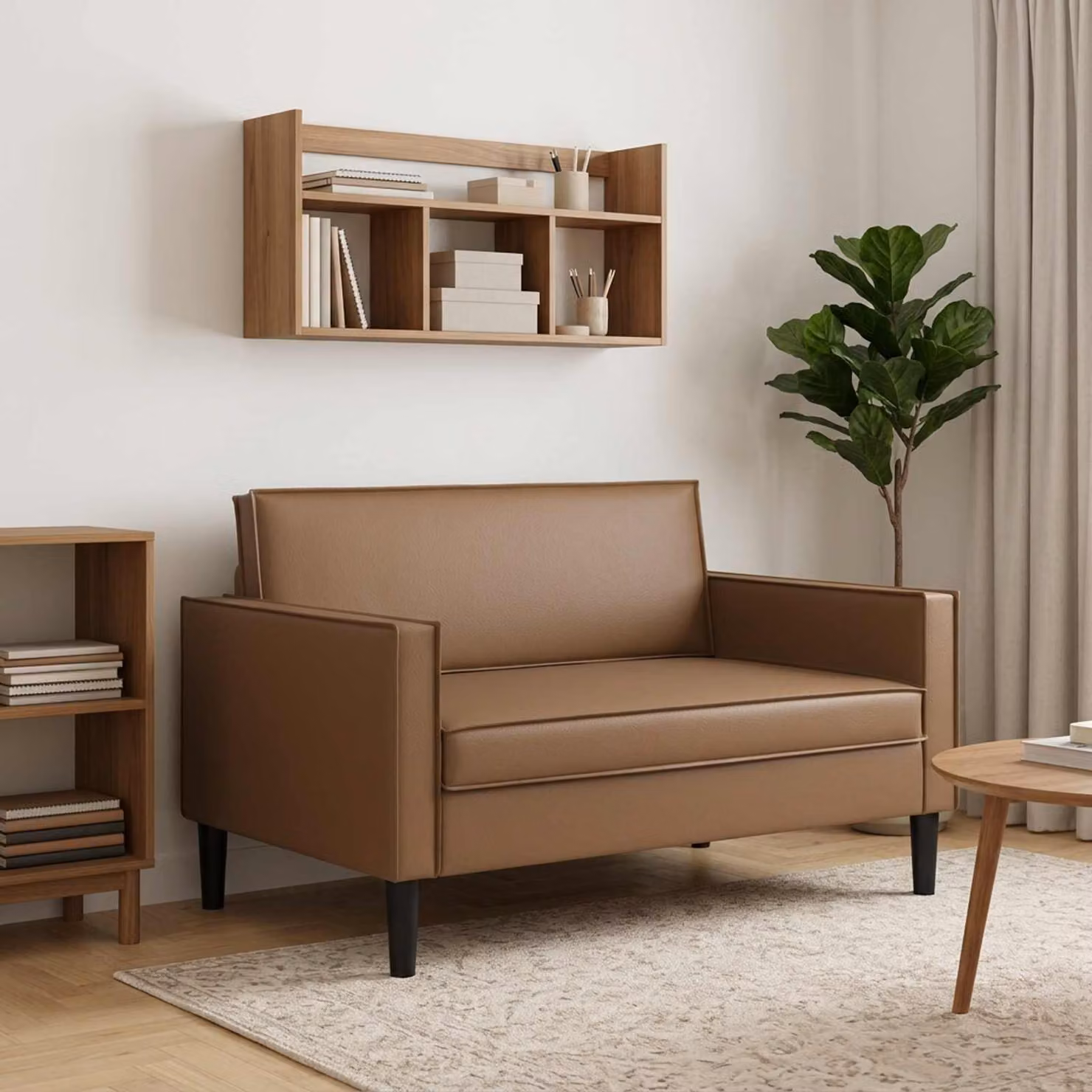 Poltrona relax XXL vidaXL in similpelle beige e marrone con braccioli