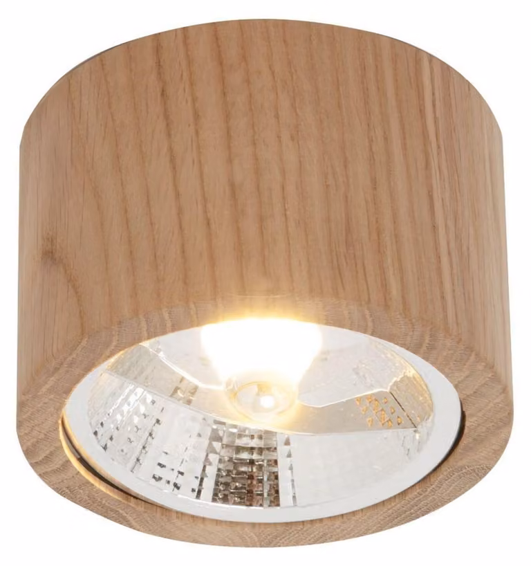 Faretto spot Oak in legno chiaro 1xES111x15W, dimensioni: 8x12x12 cm, IP20, Zuma Line