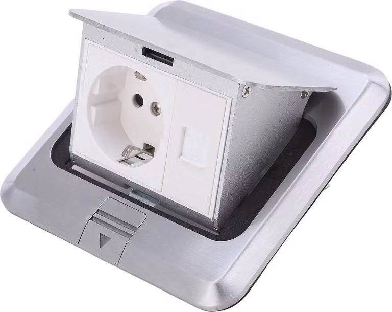 Presa a pavimento Impermeabile Buona tenuta Incorporata Sicura Pratica Argento Presa a pavimento Rimbalzo 250V 16A