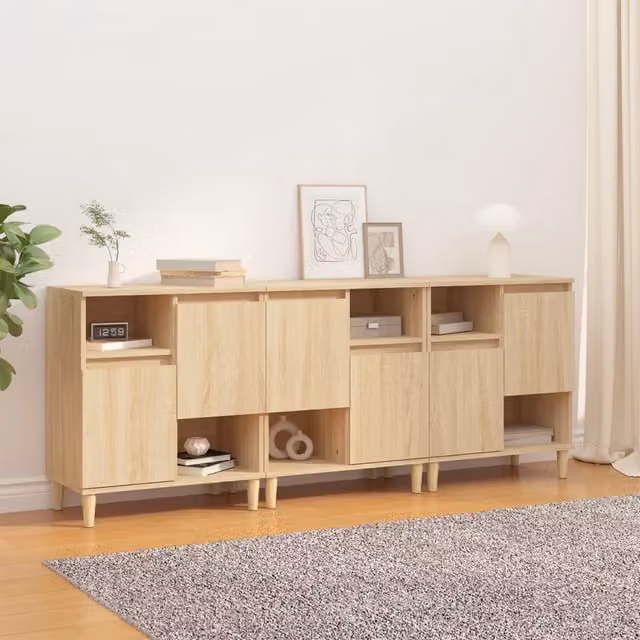 Credenze 3pz Rovere Sonoma 60x35x70 cm in Legno Multistrato 3185738