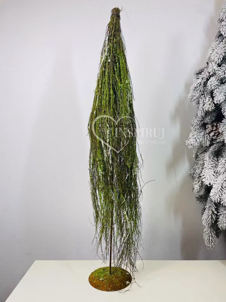 Albero di Natale artificiale su supporto metallico in rami di salice, 80 cm