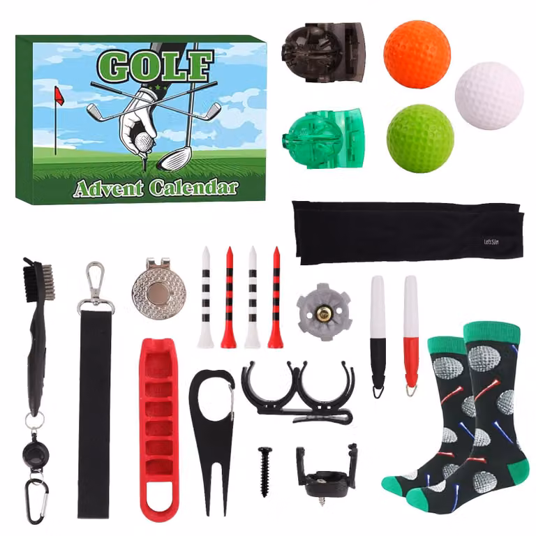 Calendario dell'Avvento a tema golf 2025 – 24 giorni di accessori da golf per uomo