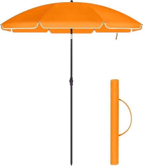 Ombrellone da spiaggia resistente al vento con meccanismo girevole - Ombrellone da spiaggia con protezione UV - Ombrellone per le giornate in spiaggia - Accessorio indispensabile per la costa - Supporto per ombrellone resistente al vento e ai raggi UV