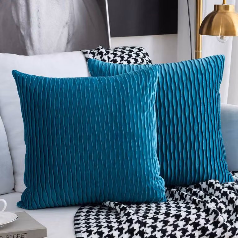 Coperte per cuscini, 45 x 45 cm, set da 2, in velluto, moderne, coperte decorative quadrate e rettangolari per divano, letto, poltrona