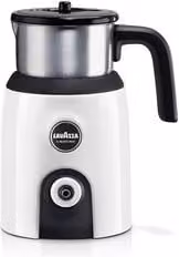 Montalatte elettrico Lavazza Milkup 500W con contenitore in acciaio inox da 120 ml, bianco e nero