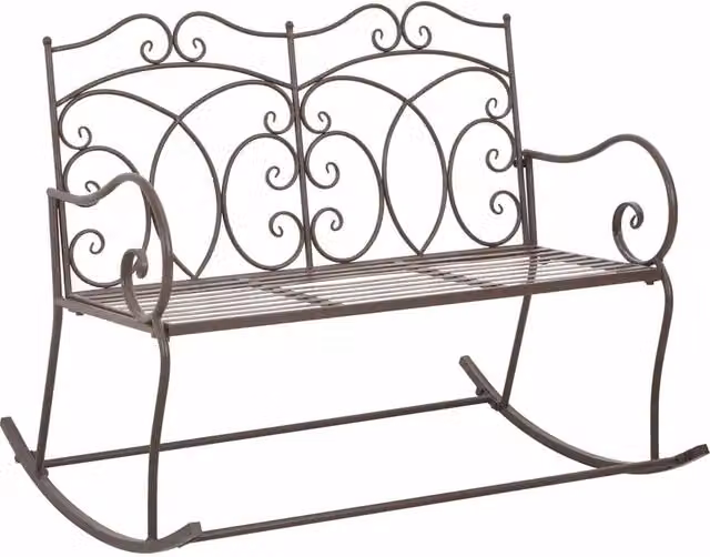 Panchina da Giardino 104 cm in Ferro Marrone Anticato 45437